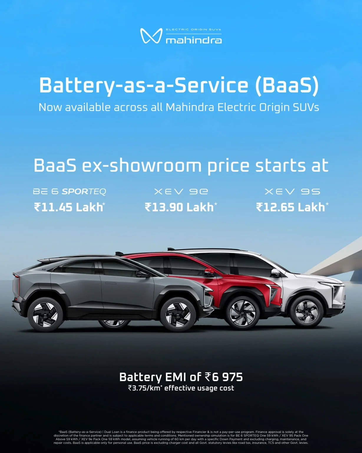 Mahindra Expands Battery-as-a-Service Programme Across Its Electric Origin SUV Range
