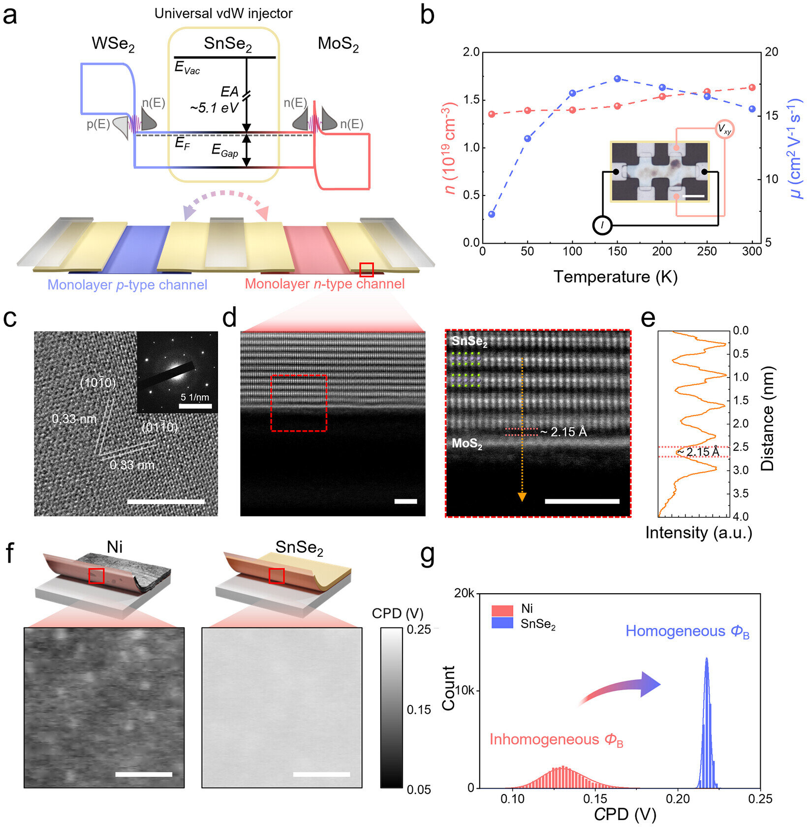 One material, two transistor types: 'Universal charge injector' points toward densely stacked AI chips