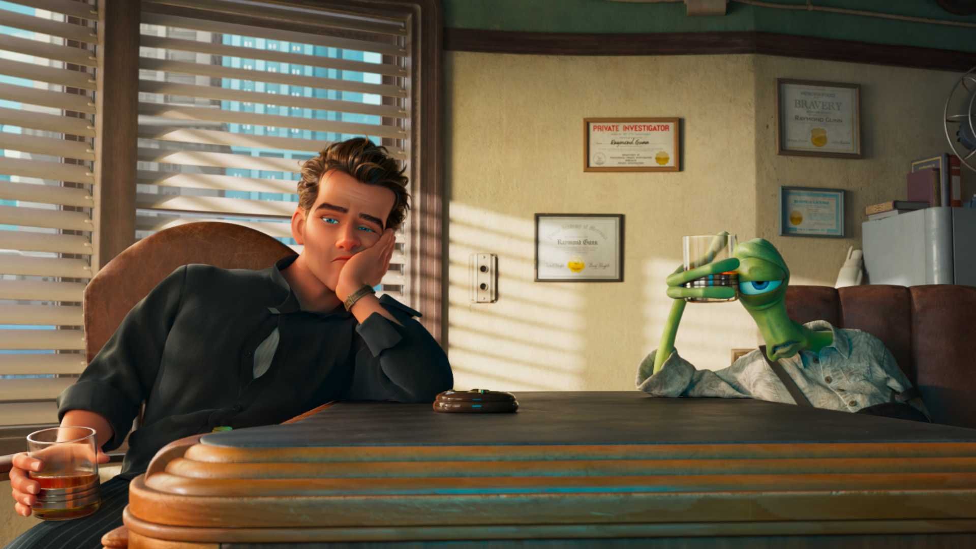 The Incredibles director's new movie gets a gorgeous first trailer that is a love letter to classic detective noirs with a sci-fi twist