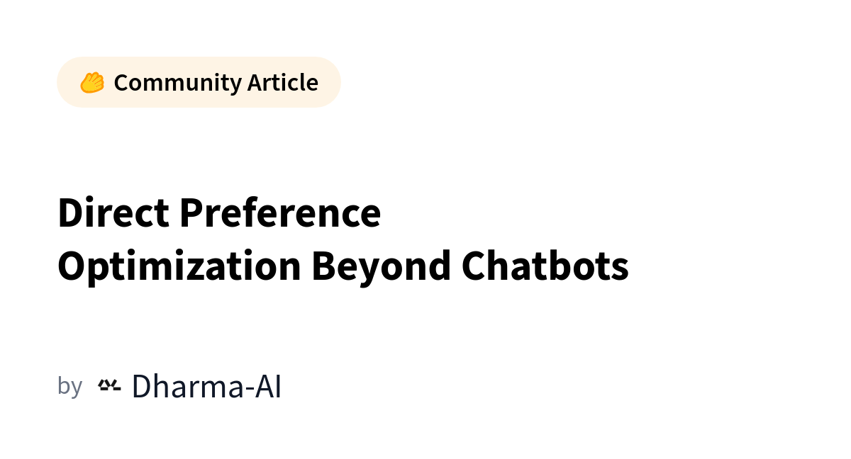 Direct Preference Optimization Beyond Chatbots