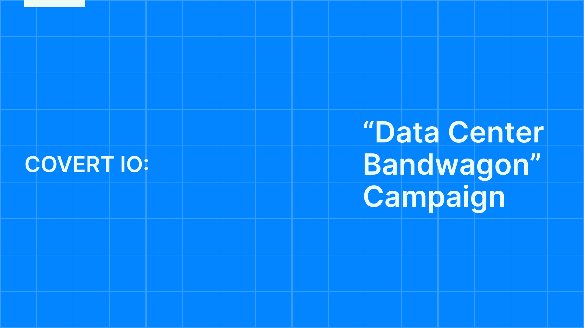 “Data Center Bandwagon” Campaign: US-targeted influence activity