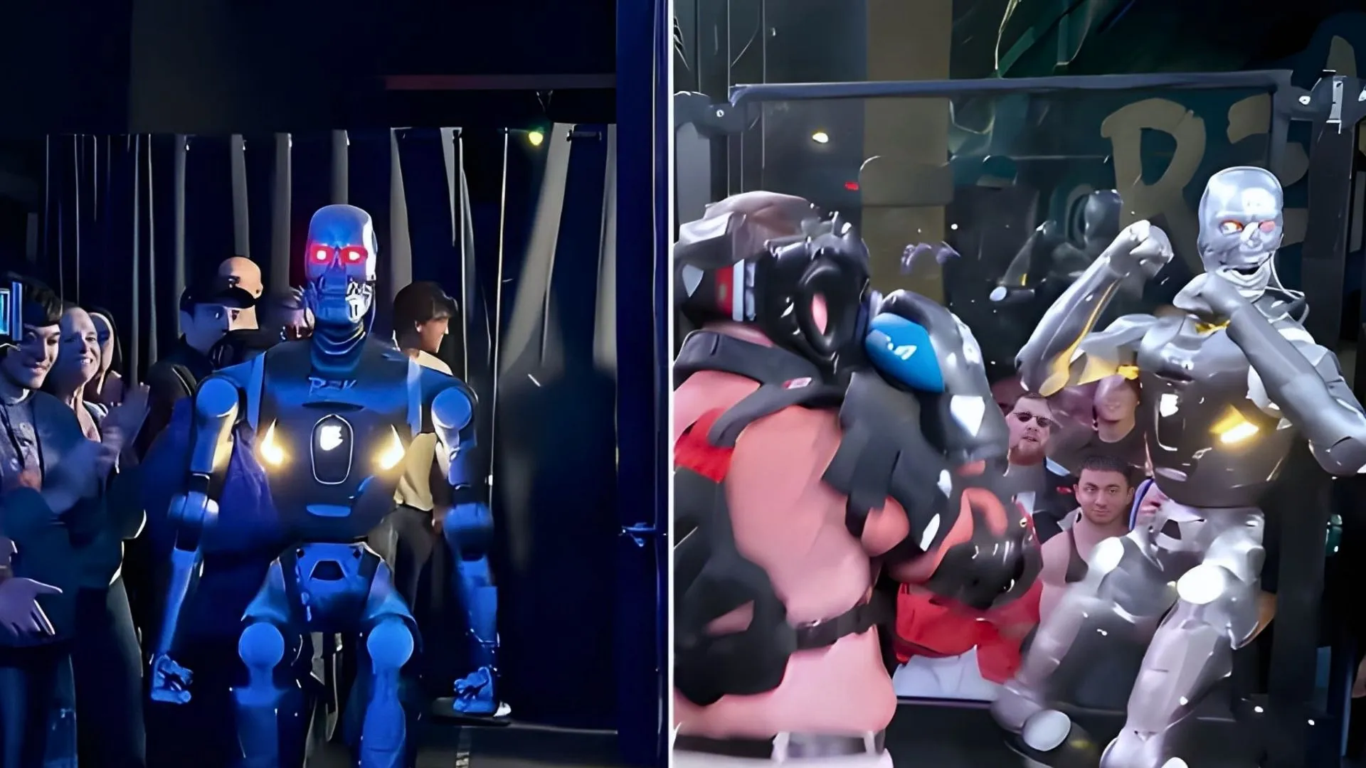 Video: Humanoid robot takes on human in bizarre cage fight controlled by an operator