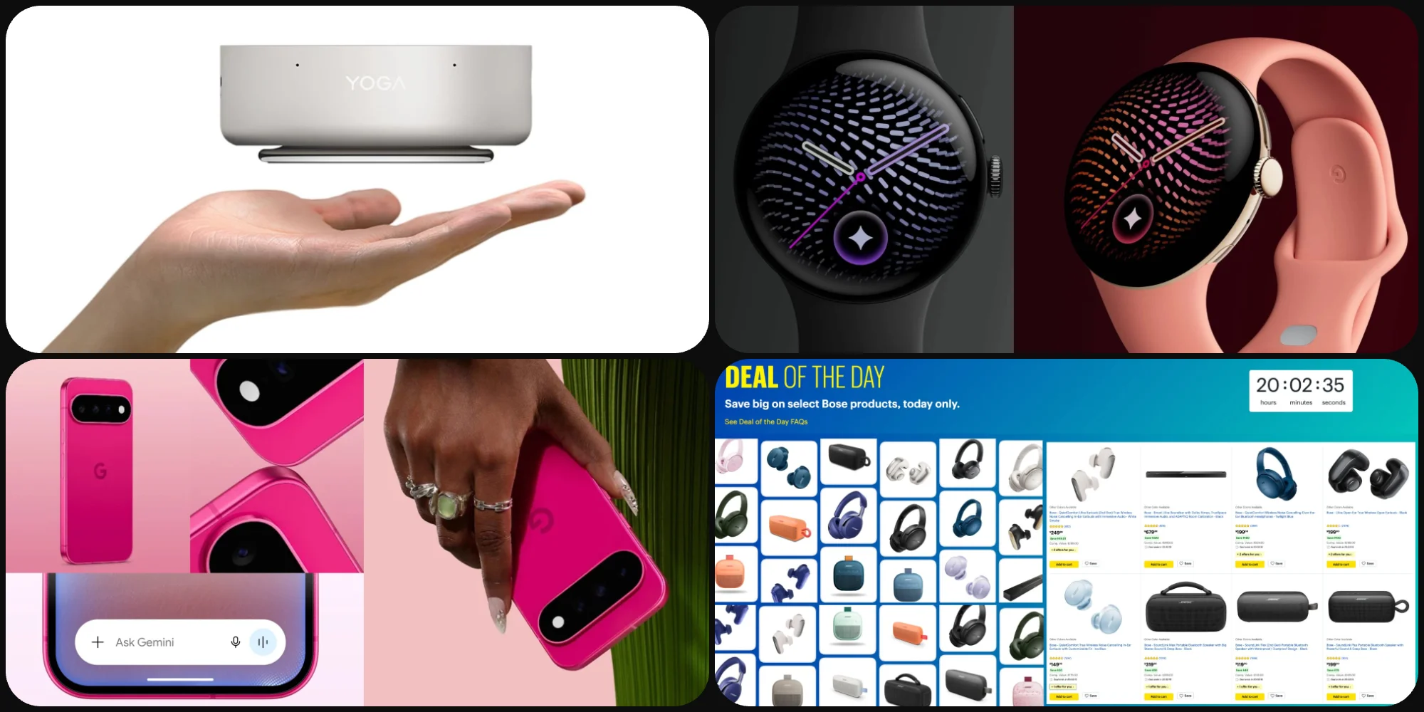 Deals: Pixel Watch 5 LTE $100 off, Pixel 11 $120 off, Lenovo Yoga Mini PC $320 off, Bose flash sale, more