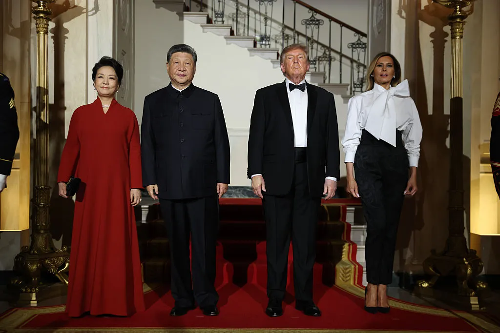 Melania Trump is All Wrapped Up in A Bow for State Dinner for China’s President Xi Jinping