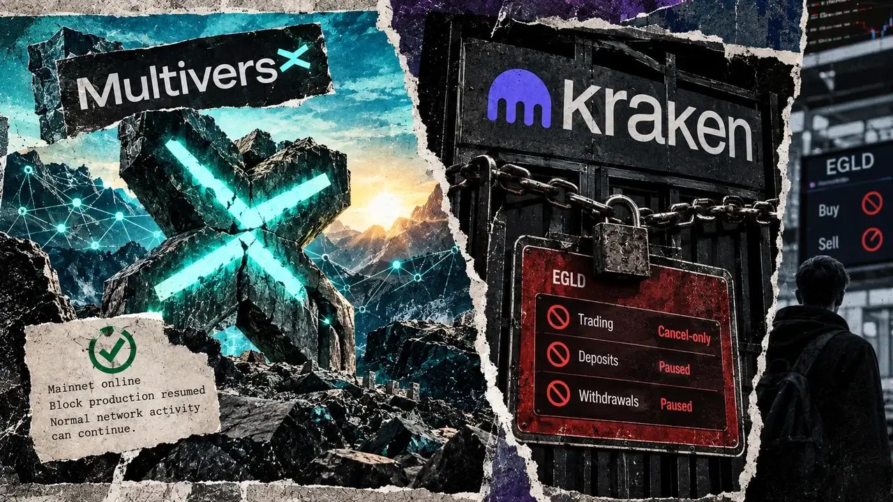MultiversX restarts after exploit halt, but Kraken still bars new EGLD trades