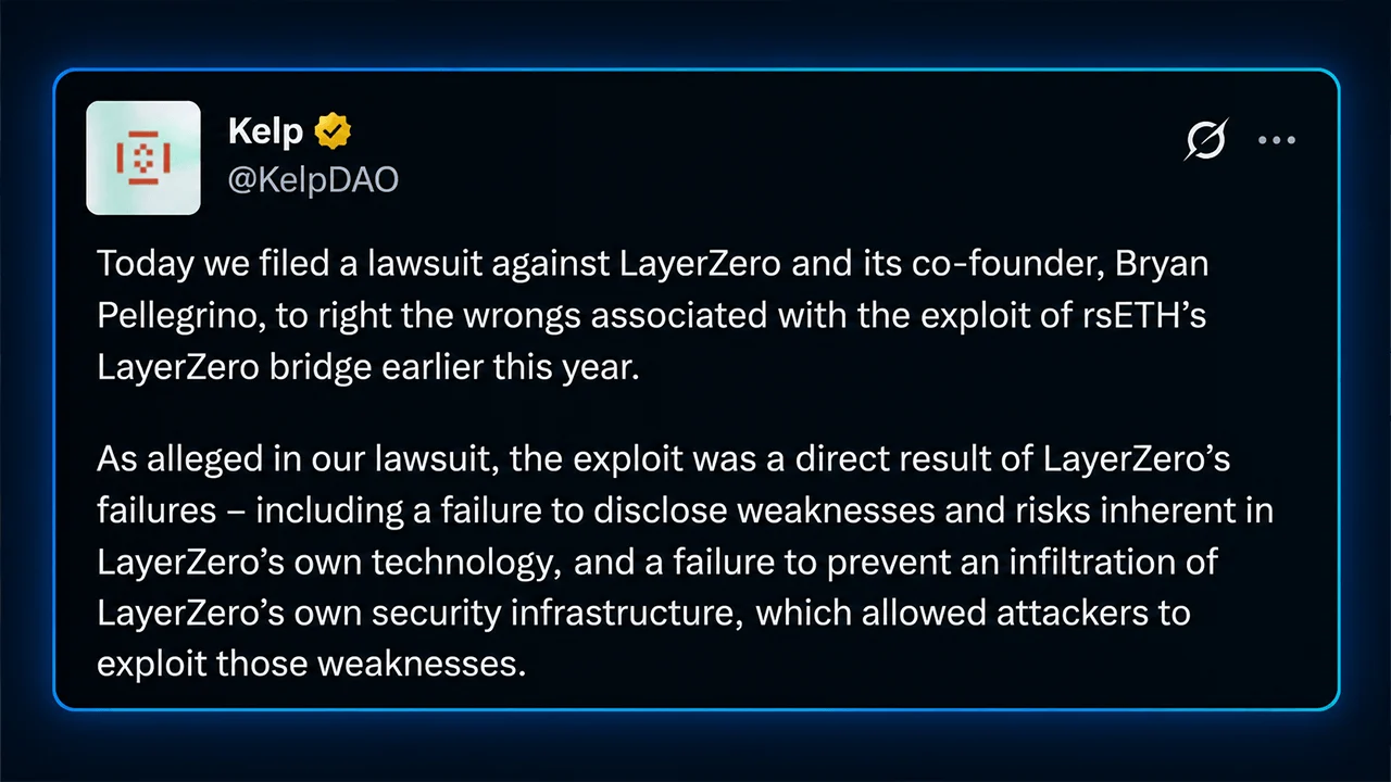 KelpDAO Takes Layerzero to Court Over a $292M Bridge Blowup