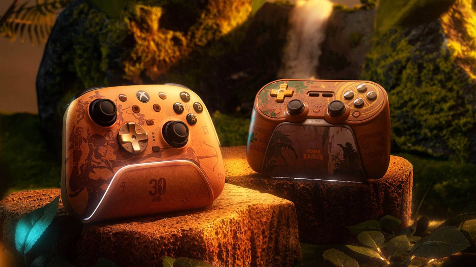 8BitDo celebrates Tomb Raider's 30th anniversary by transforming its Ultimate 3 and Pro 3 controllers into stunning gaming artifacts