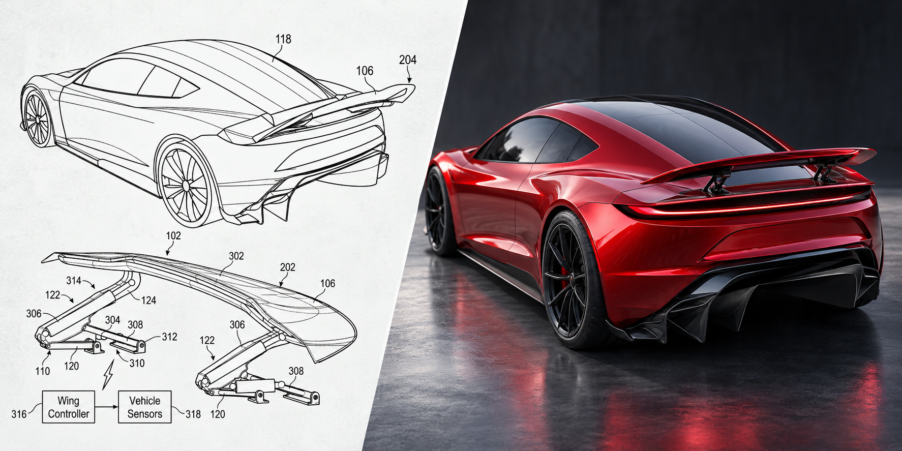 Tesla patent shows new Roadster with a hidden 700 kg-downforce rear wing