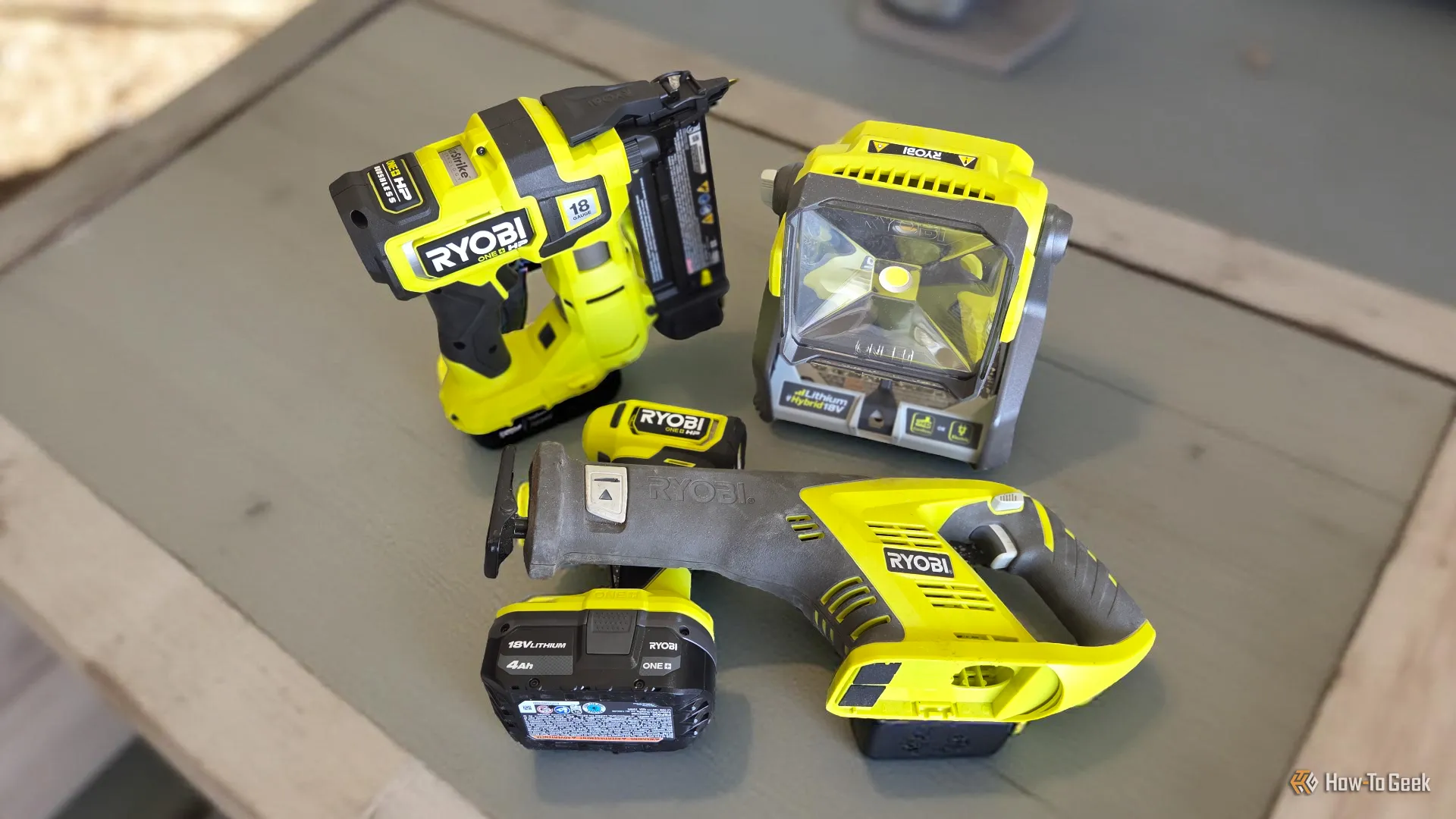 Ryobi made the right battery decision 30 years ago, now all my tools are this awful green color