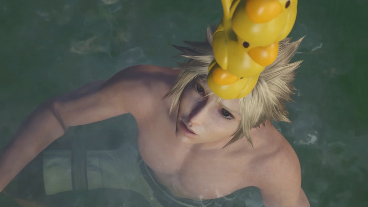 Final Fantasy 7 Revelation Hot Springs Scenes Reveal New Bathing Suit Skins for the Party