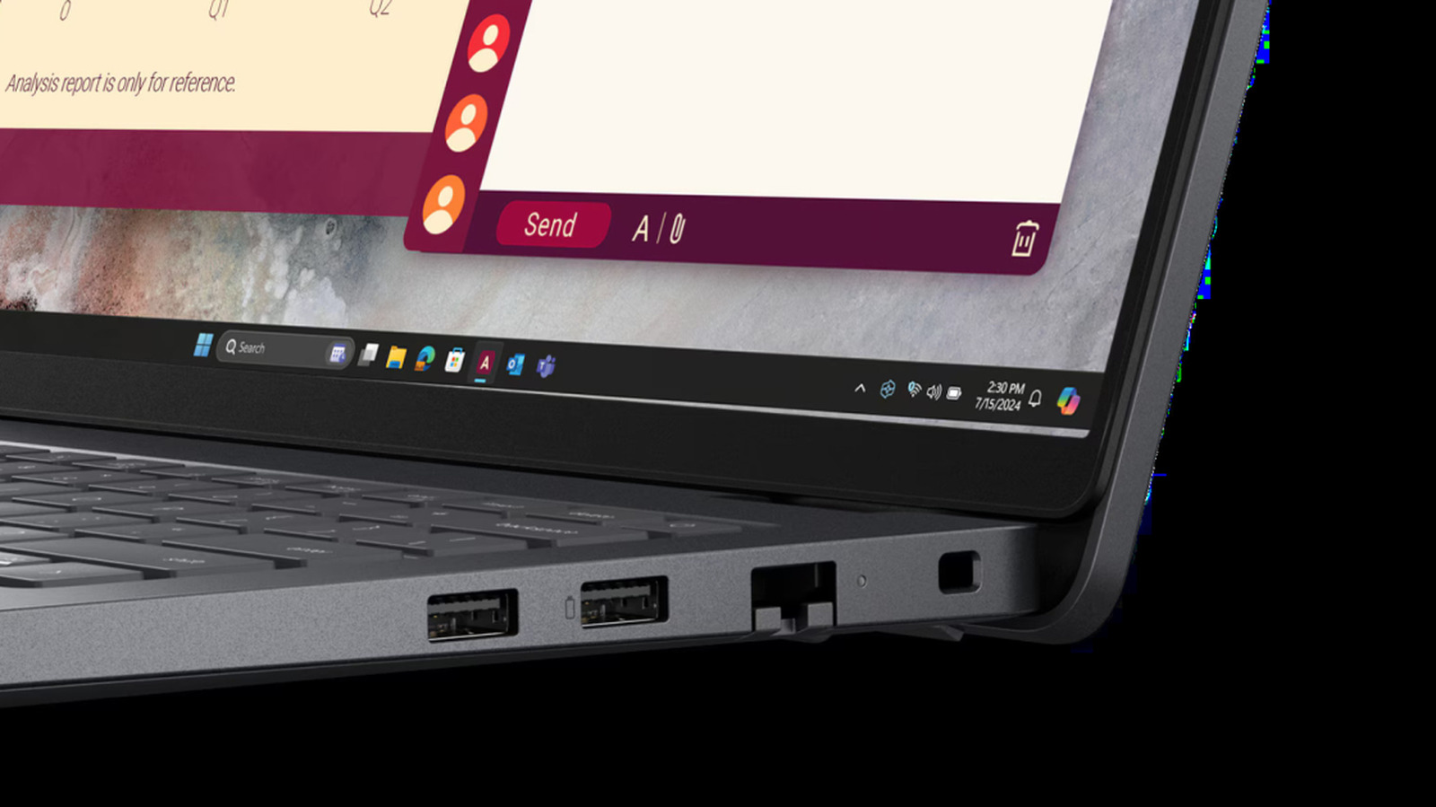 What is the purpose of a battery symbol next to a USB Port?