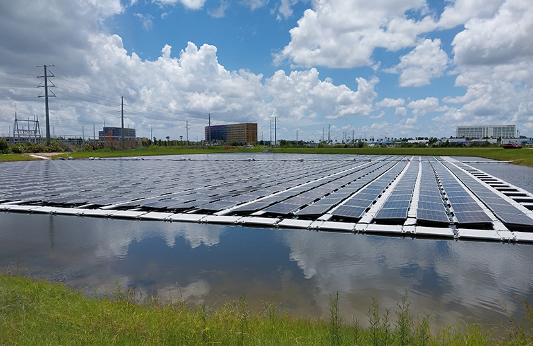 Universal theme park thrills powered by floating solar project