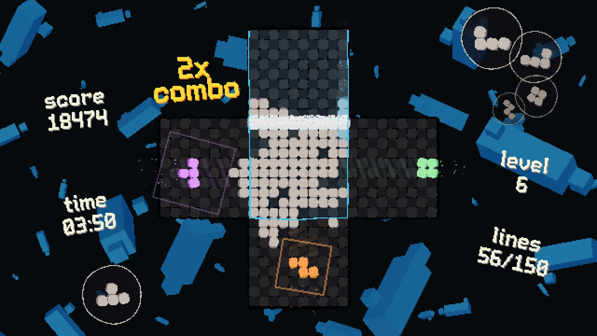 ROTETRA is Tetris where the blocks fall from four different sides at once and lord almighty I don't have the brainspace to be good at it, but it sure is fun