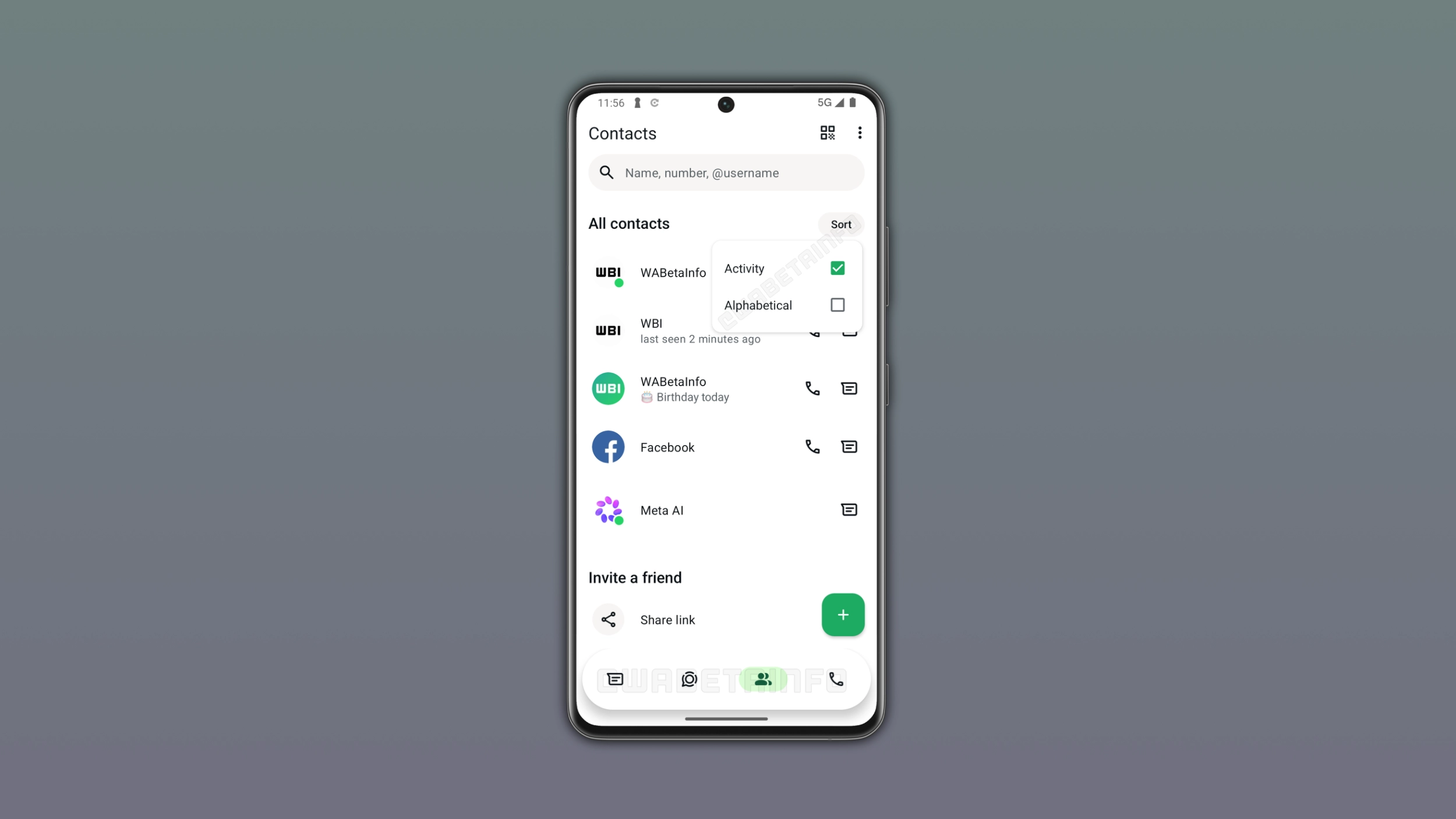 WhatsApp is testing a new Contacts tab on Android