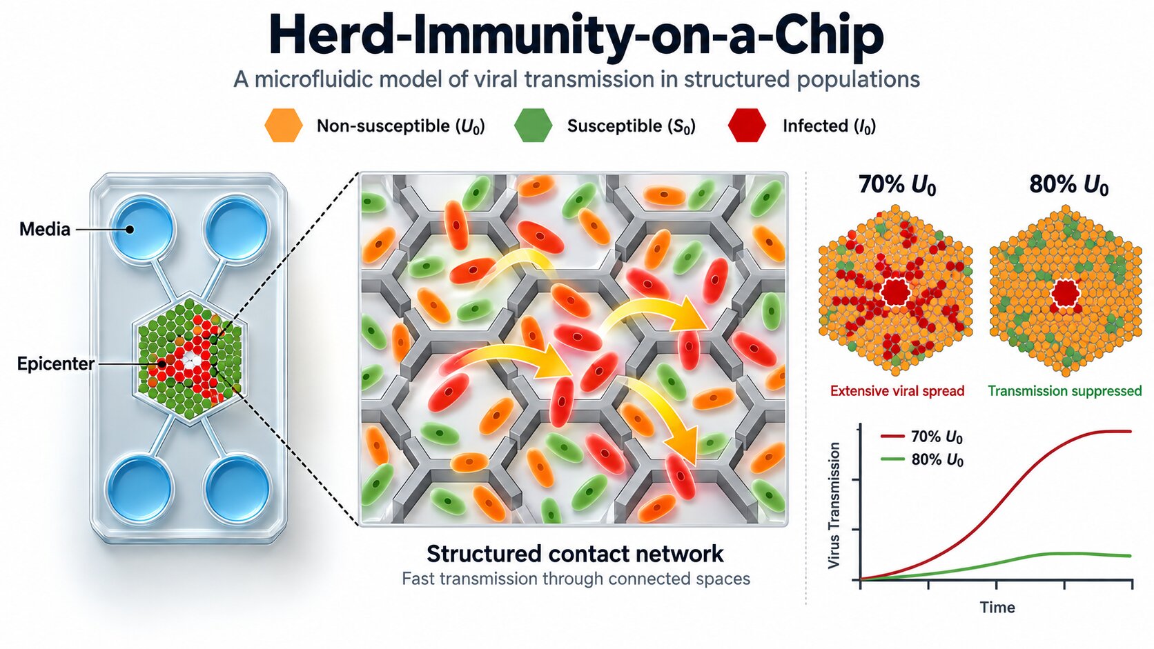 'Herd-Immunity-on-a-Chip' recreates viral transmission within a simulated population