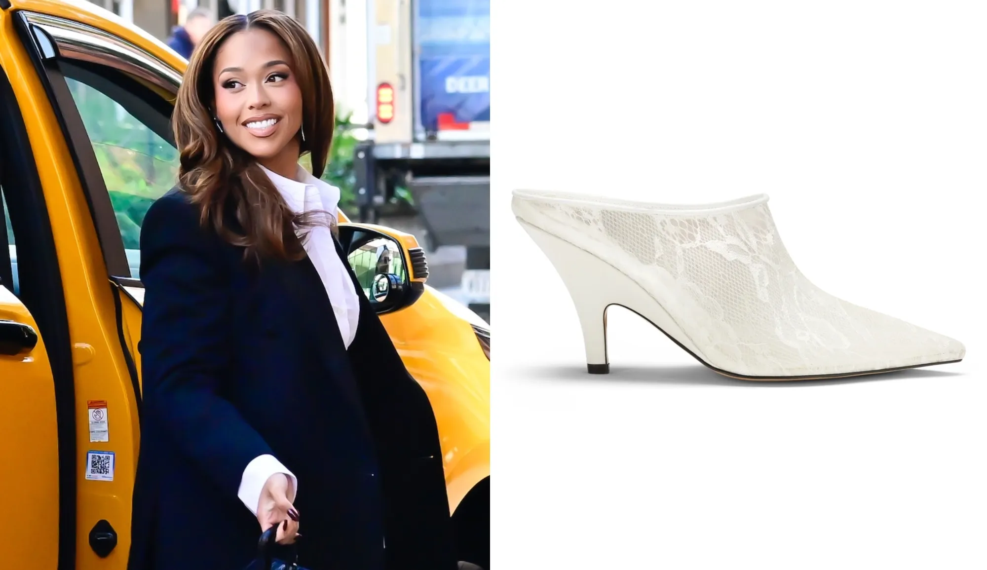 Jordyn Woods Shows Off Her Own Bridal Heels During Photo Shoot in New York