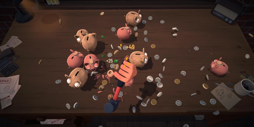 Bills Must Be Paid turns smashing piggy banks into a strangely satisfying stress buster