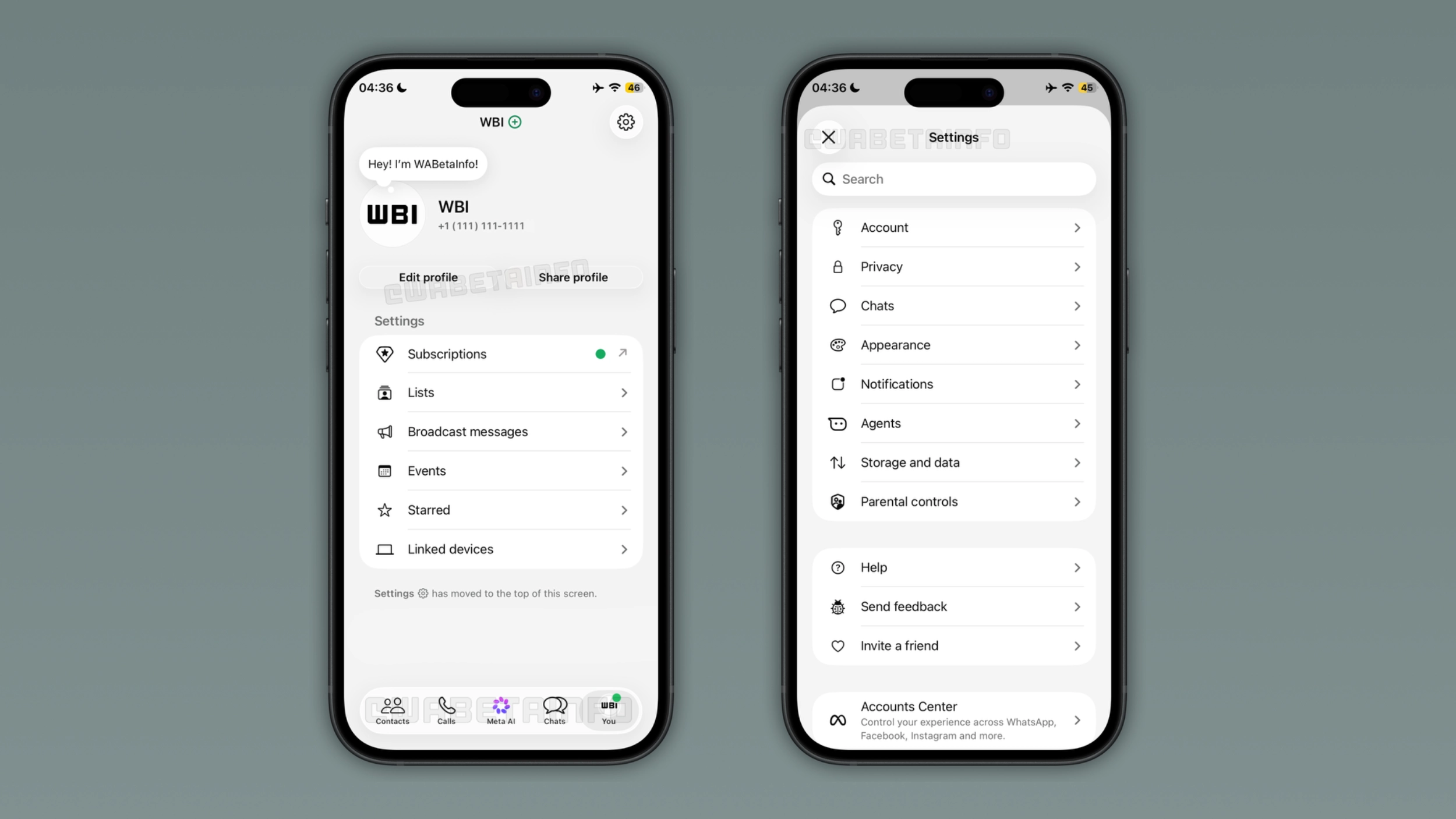 WhatsApp tests a redesigned interface for the Settings tab on iOS