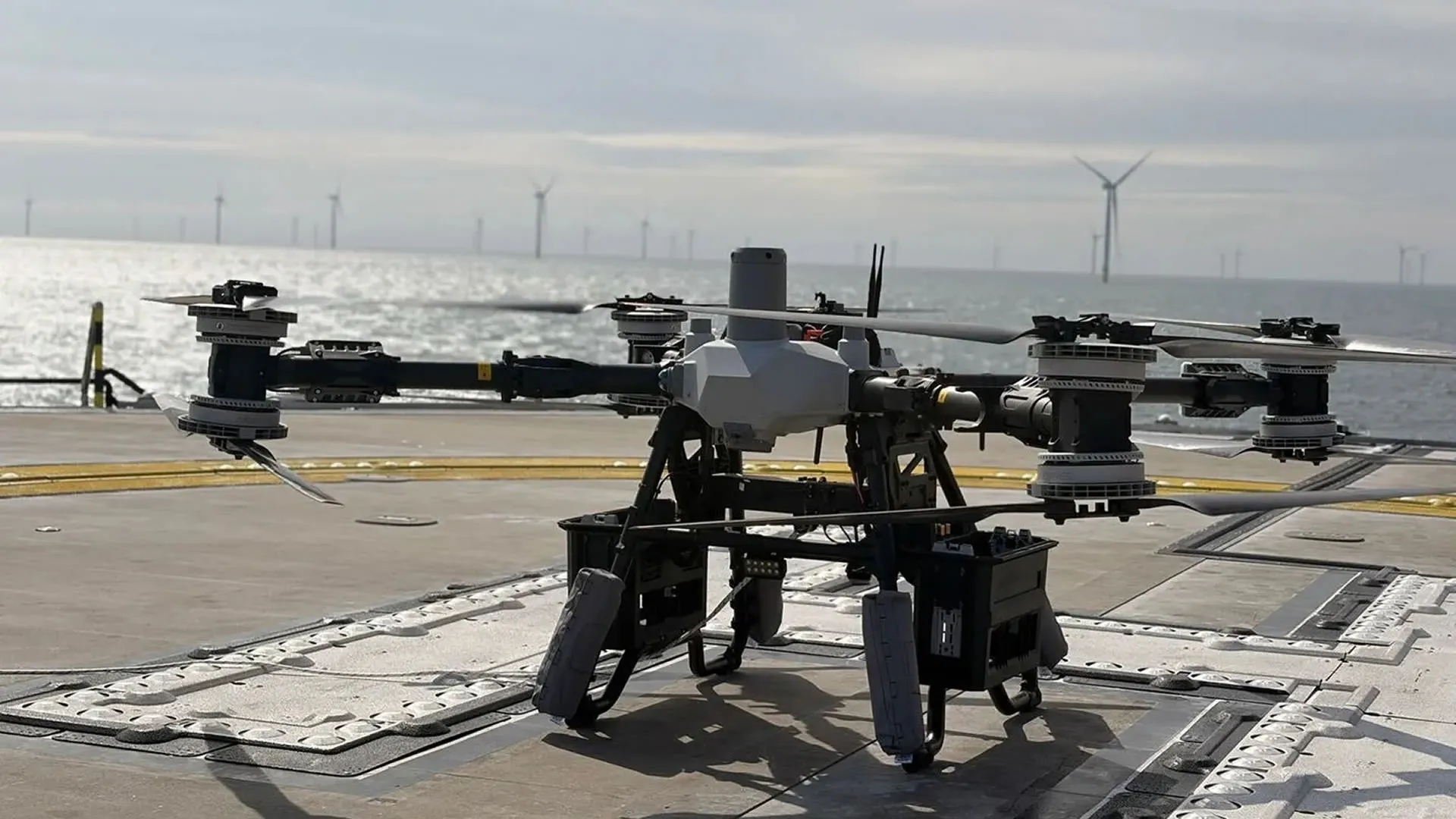 Autonomous heavy cargo drones airlift 143-pound loads to North Sea wind turbines