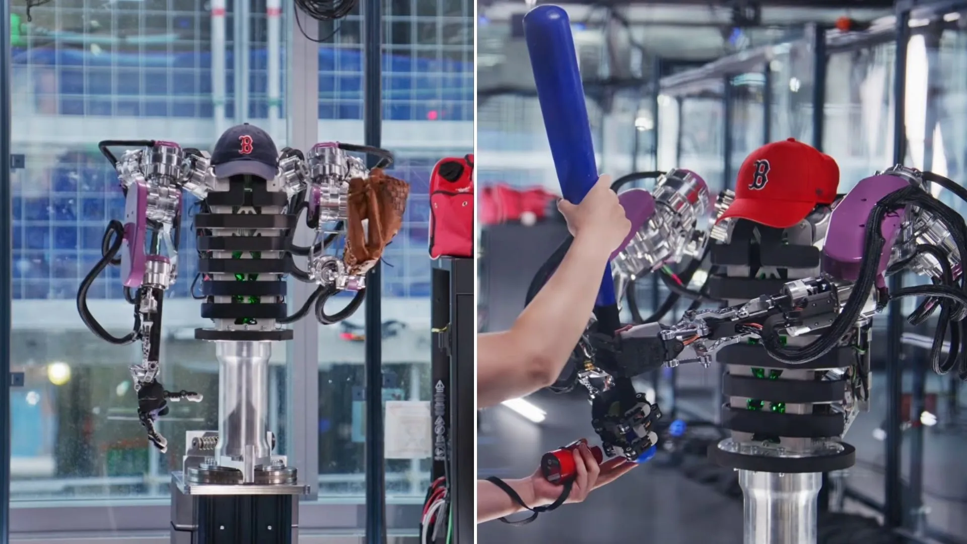 Watch: Two-armed robot throws, catches, and hits balls like a baseball champ