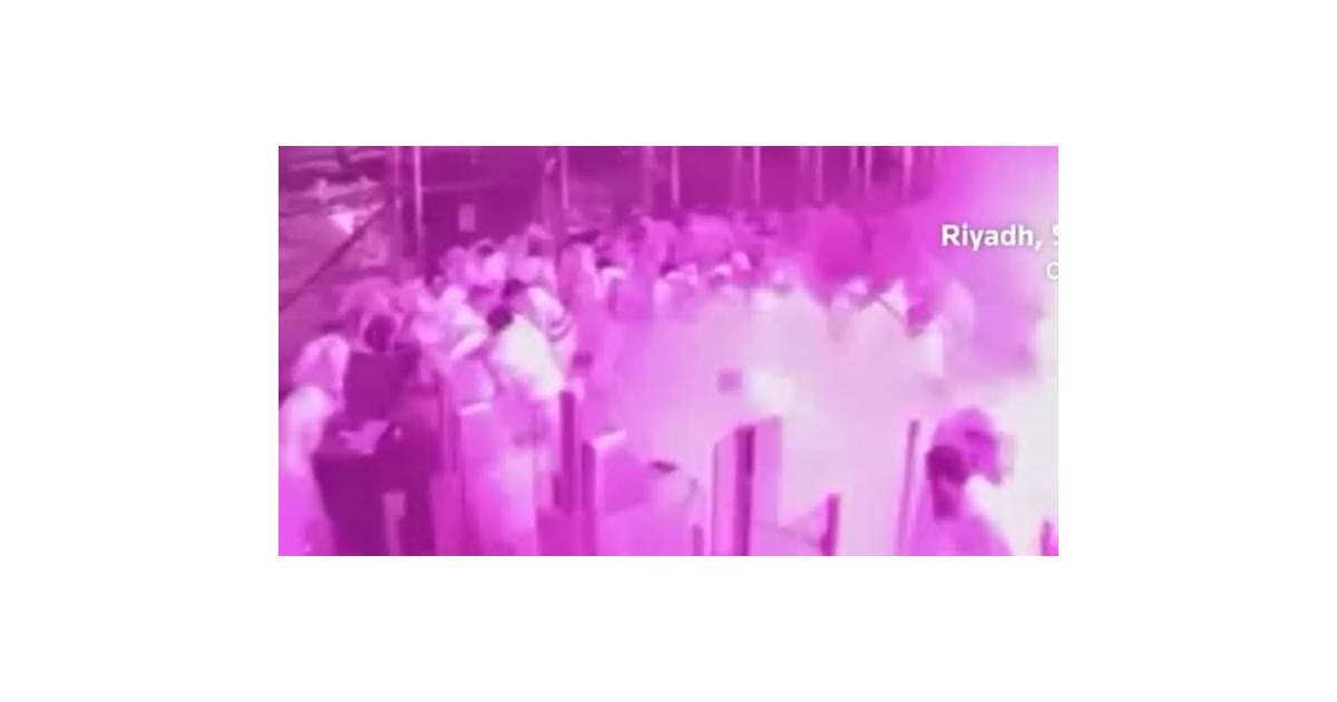 Security footage shows moment of attack inside Saudi Arabian airport