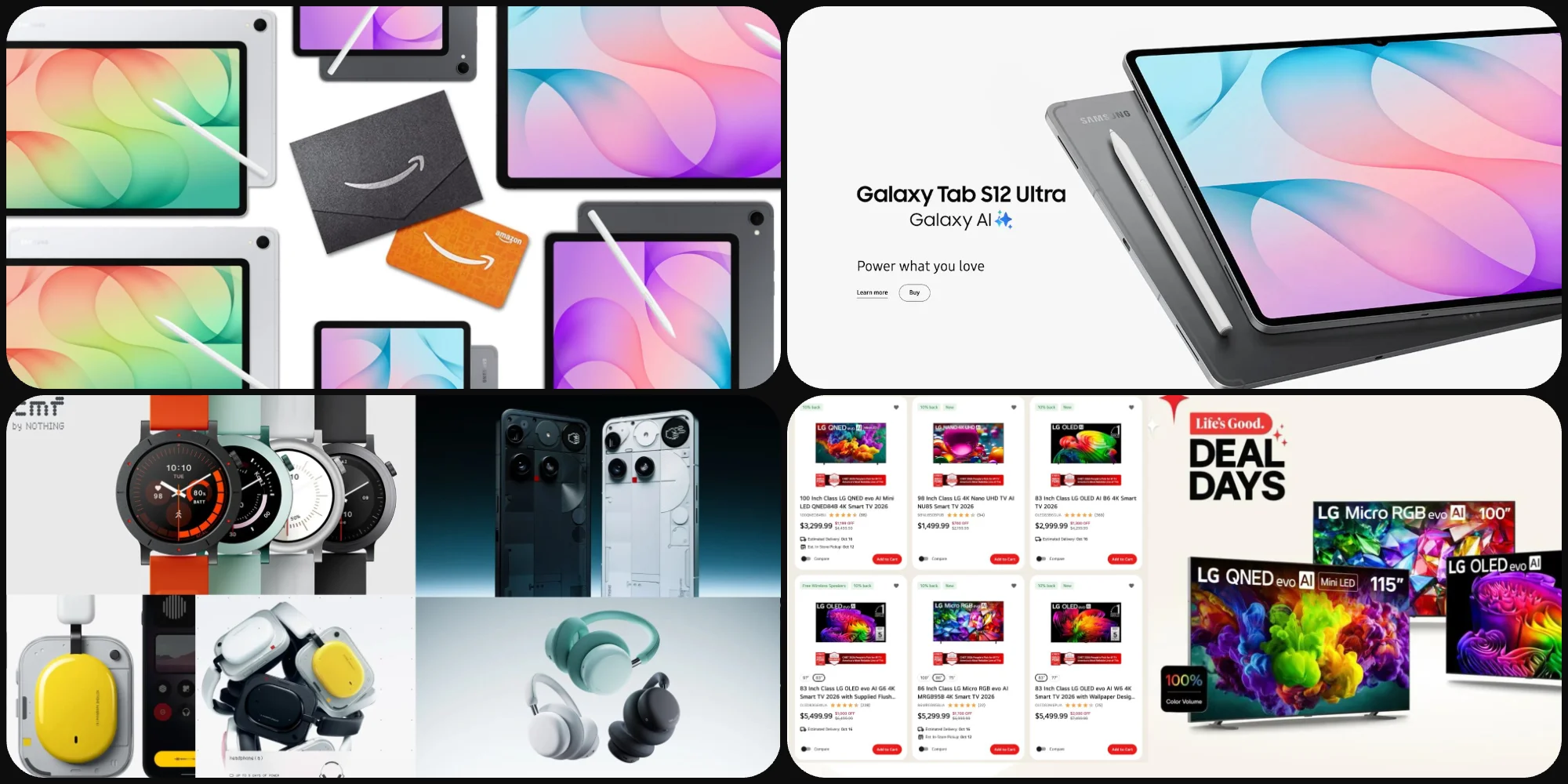 Deals: Samsung Galaxy Tab S12 + $200 Amazon gift card, Noting Ear (3a), LG TVs up to $1,200 off w/ 10% back, more