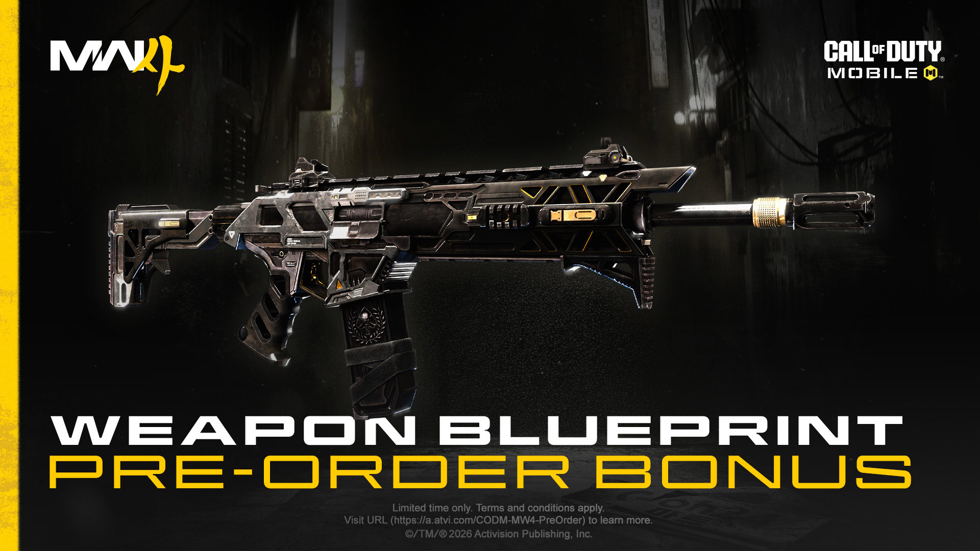 Get the Shattered Relay Weapon Blueprint in Call of Duty: Mobile as a Call of Duty: Modern Warfare 4 Pre-order Bonus