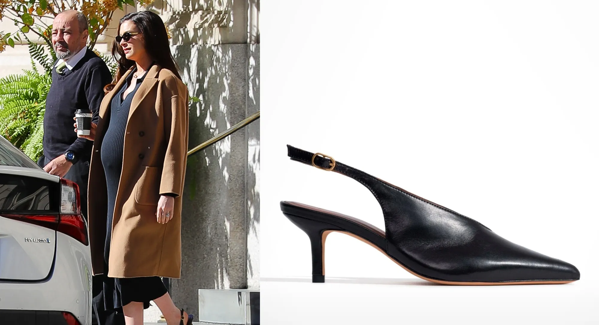 Anne Hathaway Models the High-Vamp Pump Trend in Anonymous Copenhagen Slingbacks