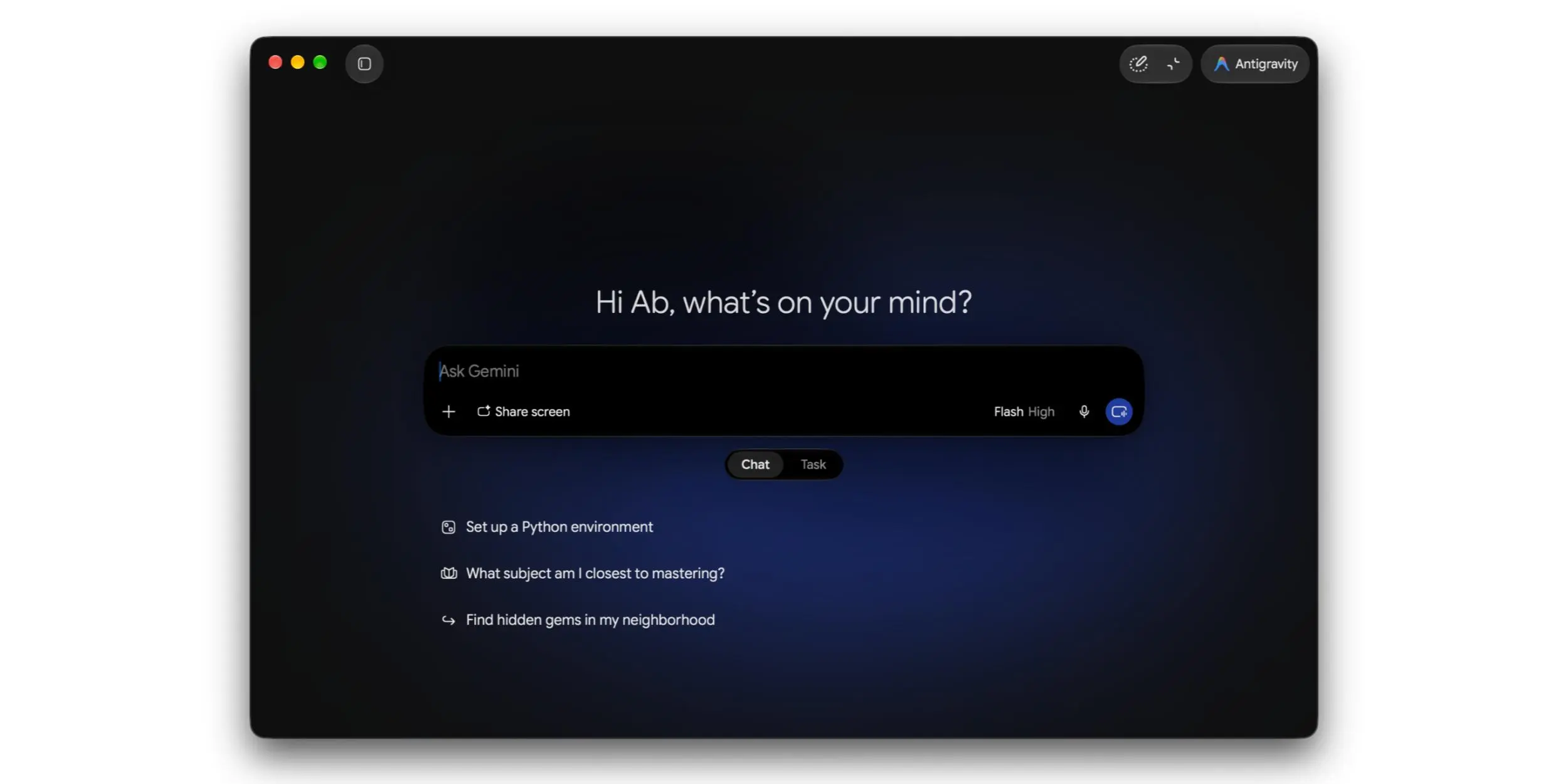 Google Antigravity is now built into Gemini app for macOS