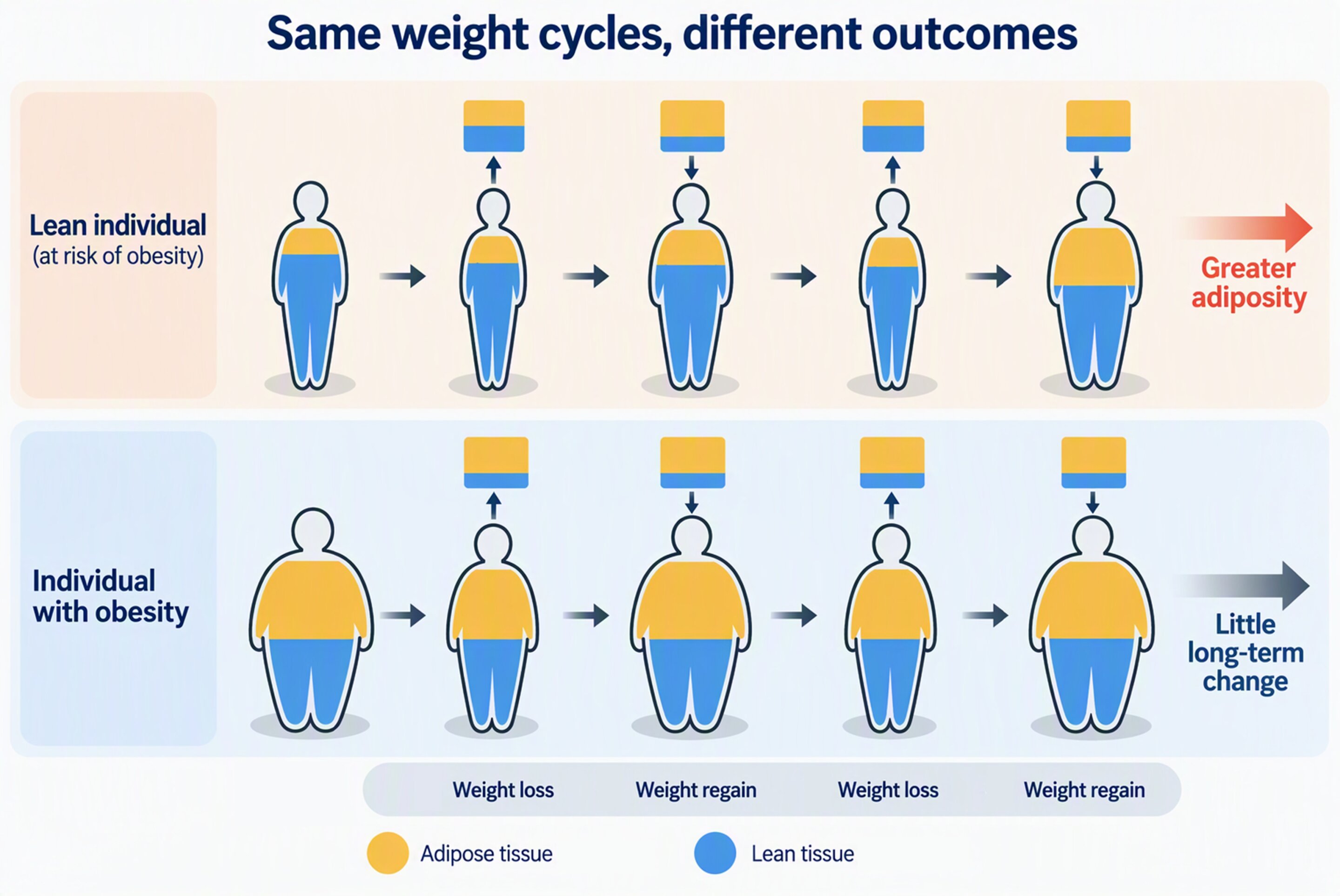 Yo-yo dieting may pose different risks depending on starting weight
