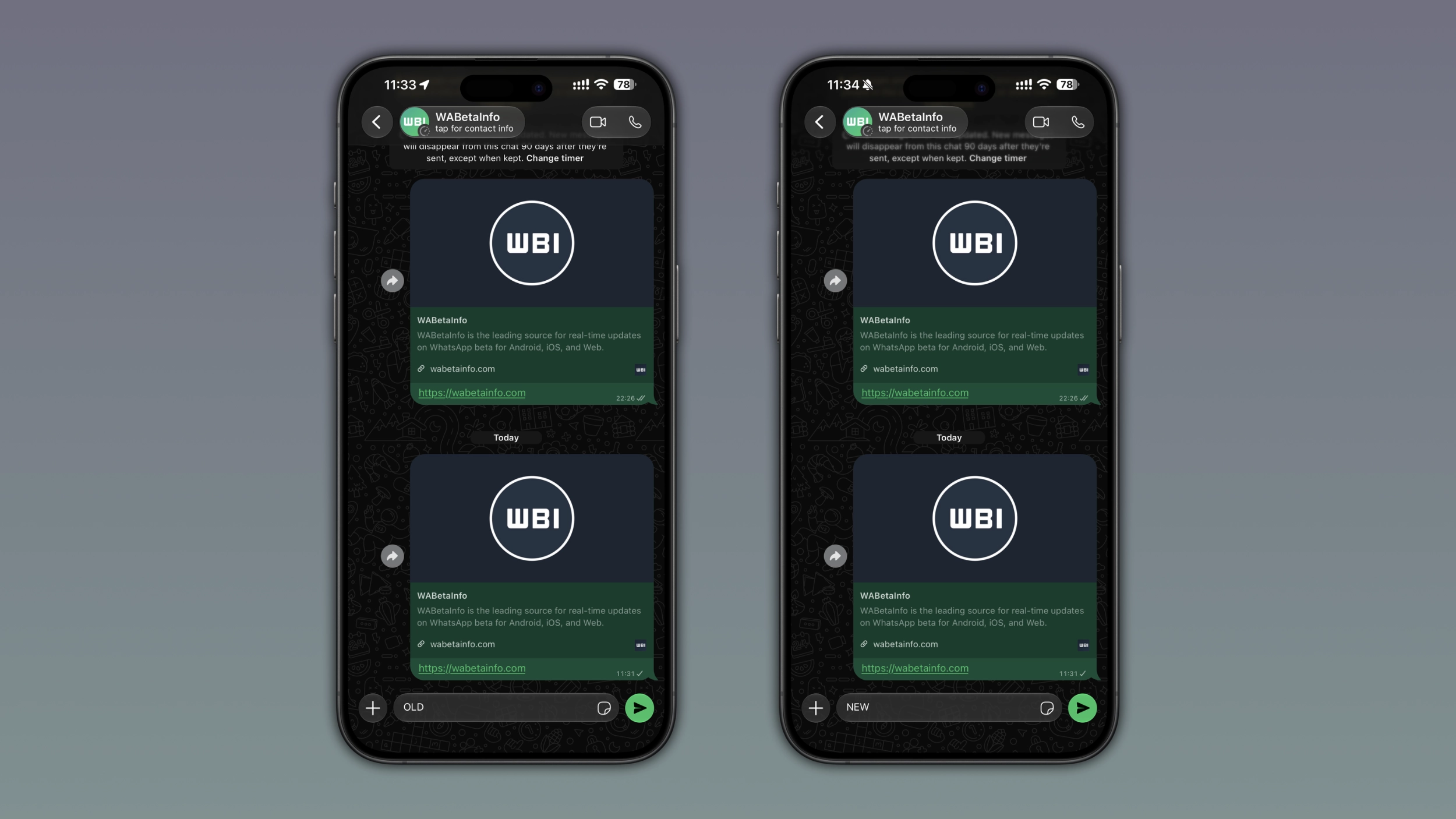 WhatsApp is rolling out a softer edge effect for the chat interface