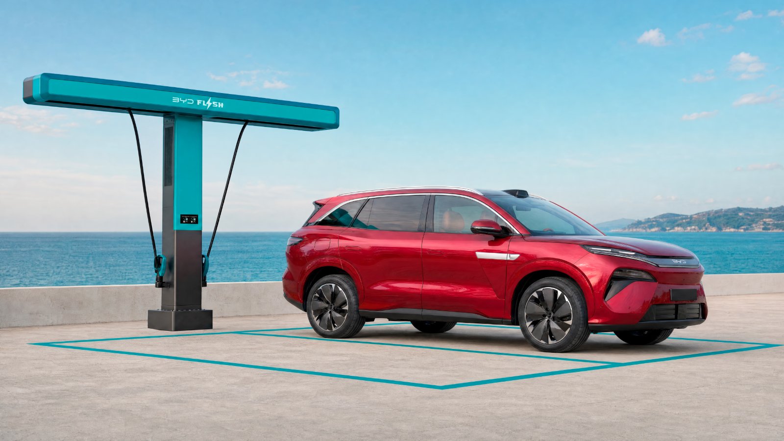 BYD Tang L debuts as Atto 8 at Paris Motor Show with flash charging