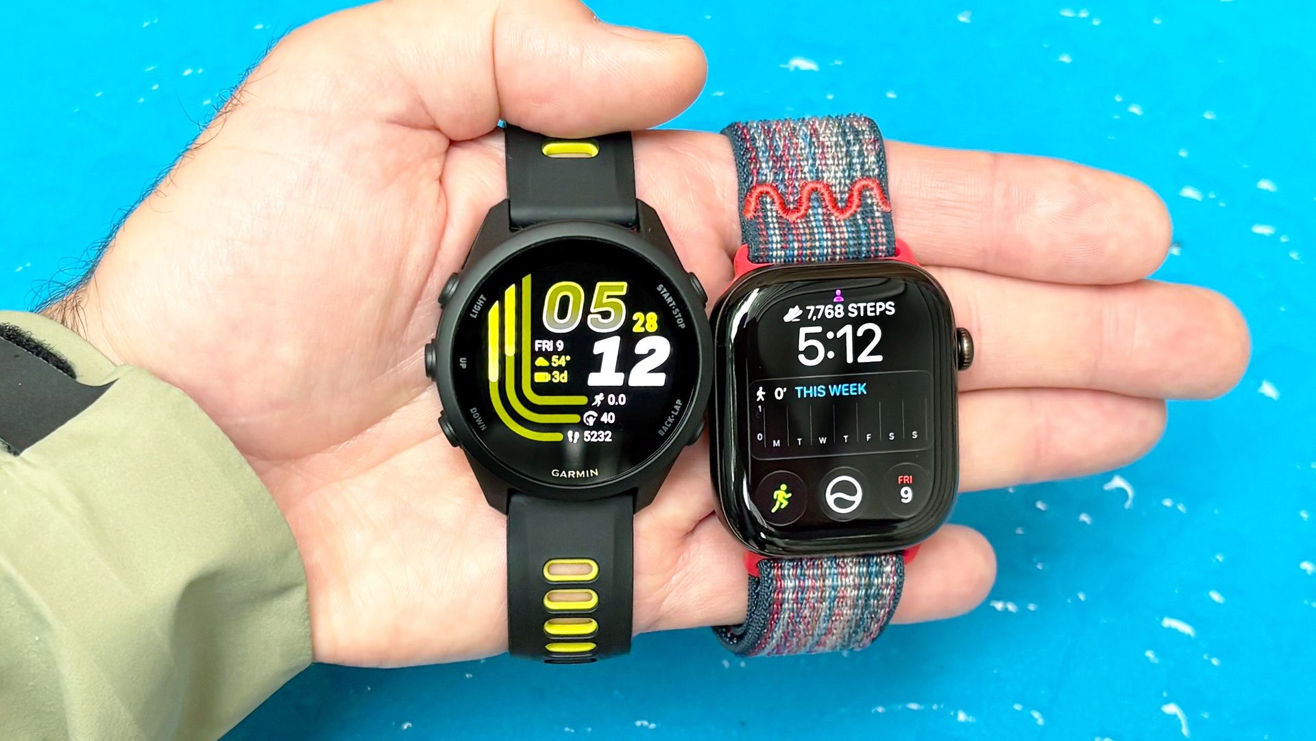 I walked 5,000 steps with the Apple Watch 12 vs Garmin Forerunner 170 — and the winner was nearly too close to call