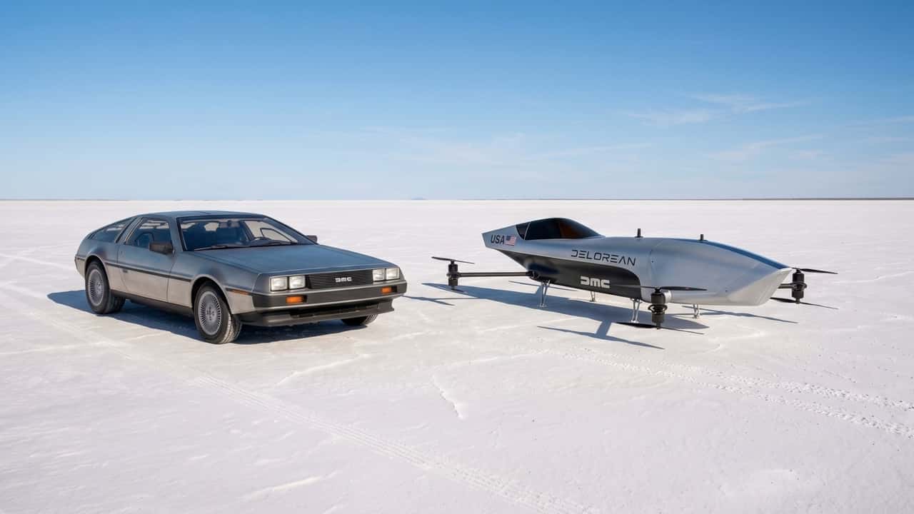 DeLorean Takes To The Skies With Electric Flying Car Racing Team