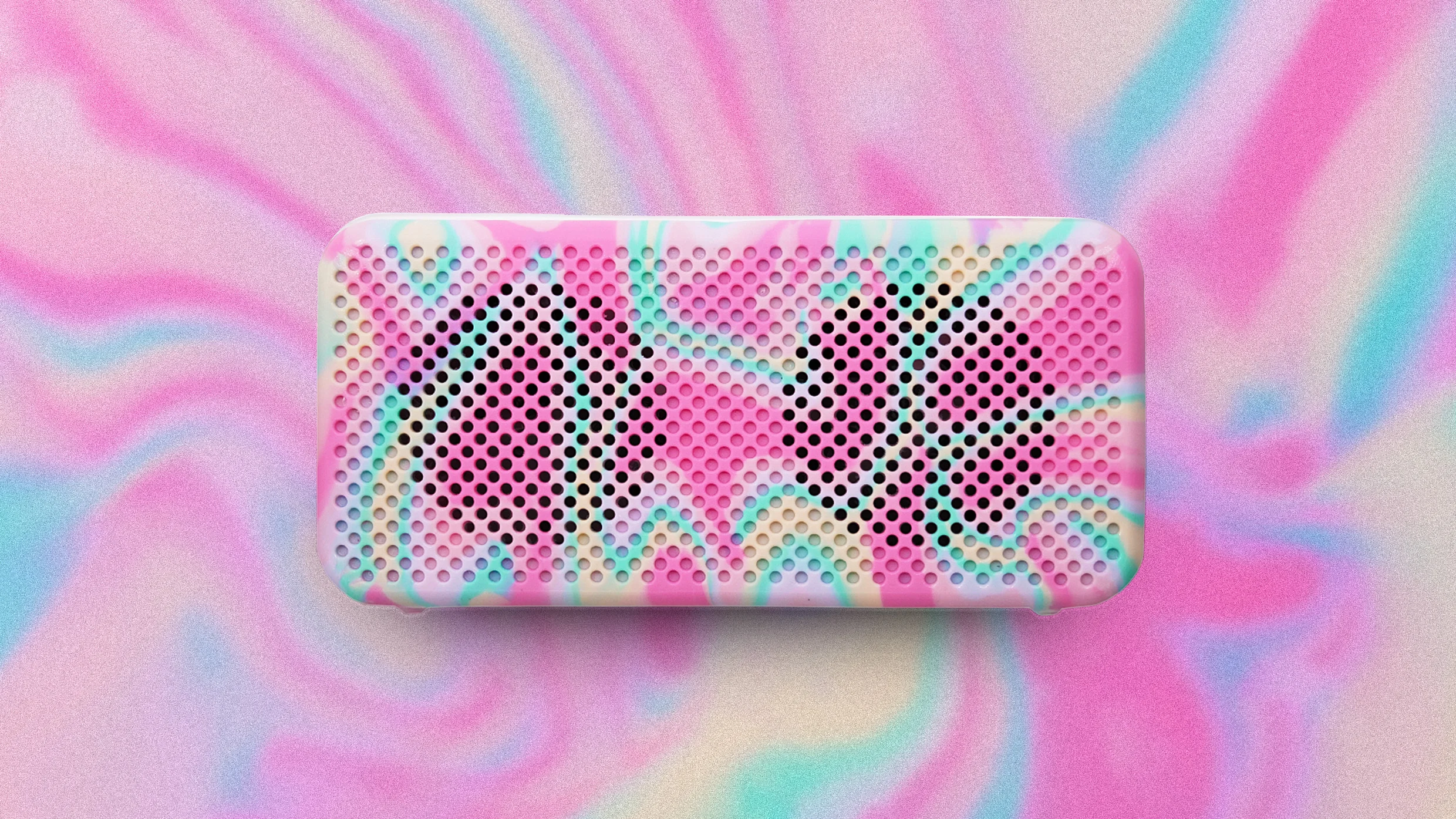 This pretty speaker is made from old melted Barbies