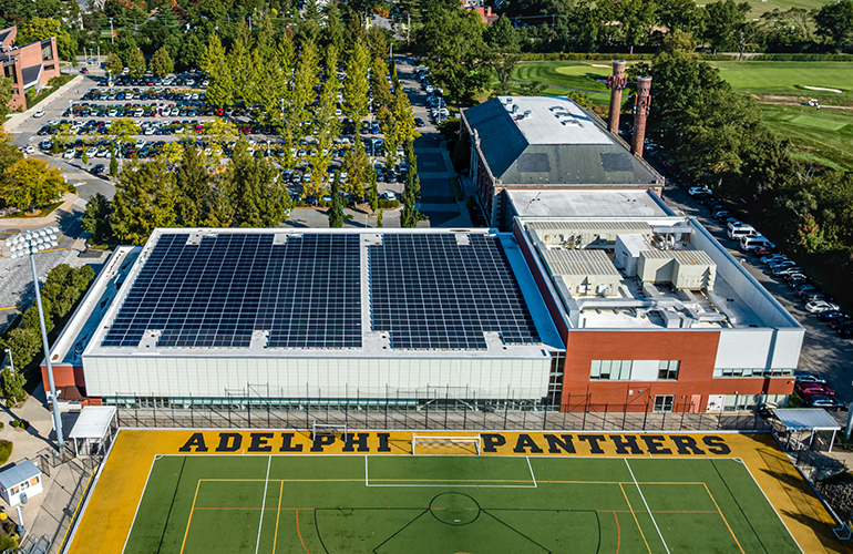 Adelphi University covers sports facility with new roof and solar project