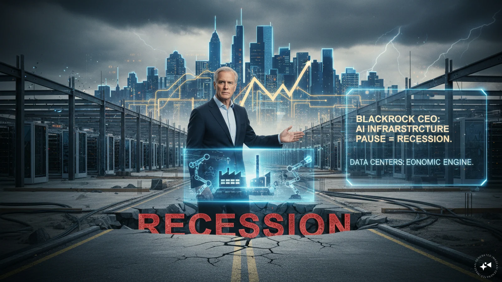 BlackRock CEO Larry Fink warns data centre construction halt could push US into recession