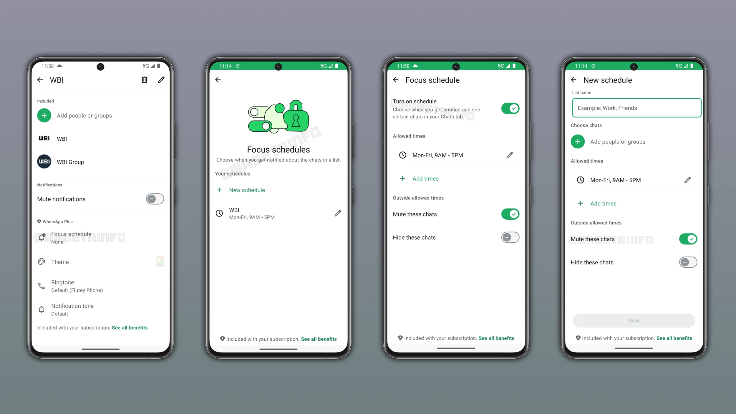 WhatsApp Plus is rolling out Focus schedules to manage chat lists