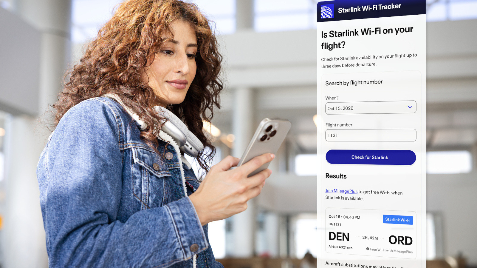 United will now let you check if your flight has Starlink Wi-Fi