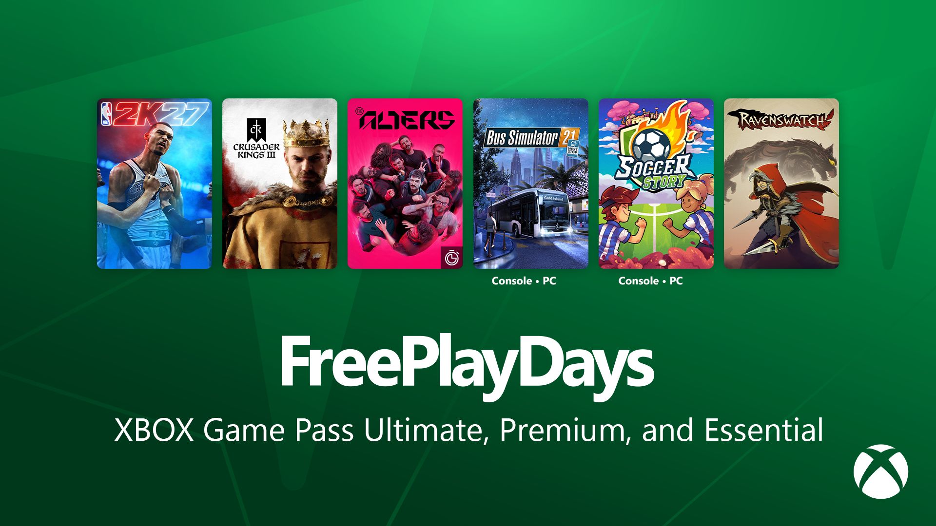Free Play Days – NBA 2K27, Crusader Kings III, The Alters, Bus Simulator 21, Soccer Story and Ravenswatch