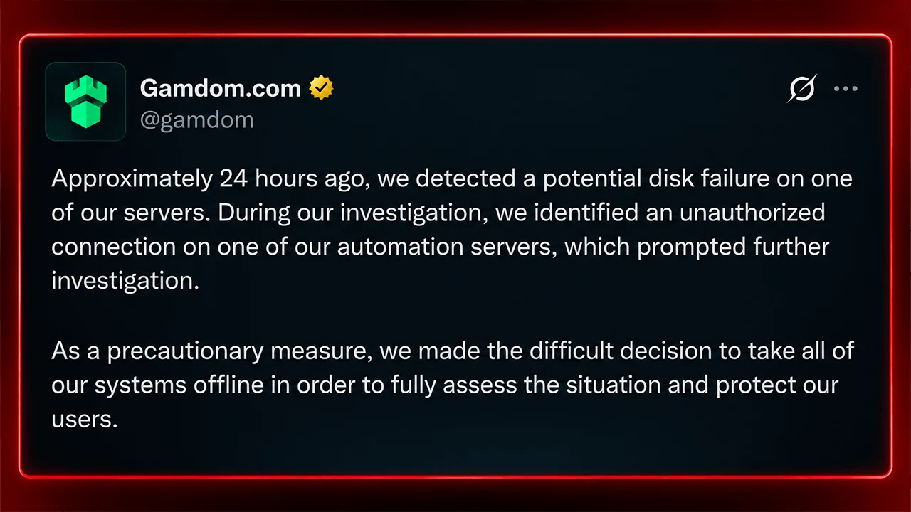 Crypto Casino Gamdom Goes Dark After a $3 Million Wallet Hack