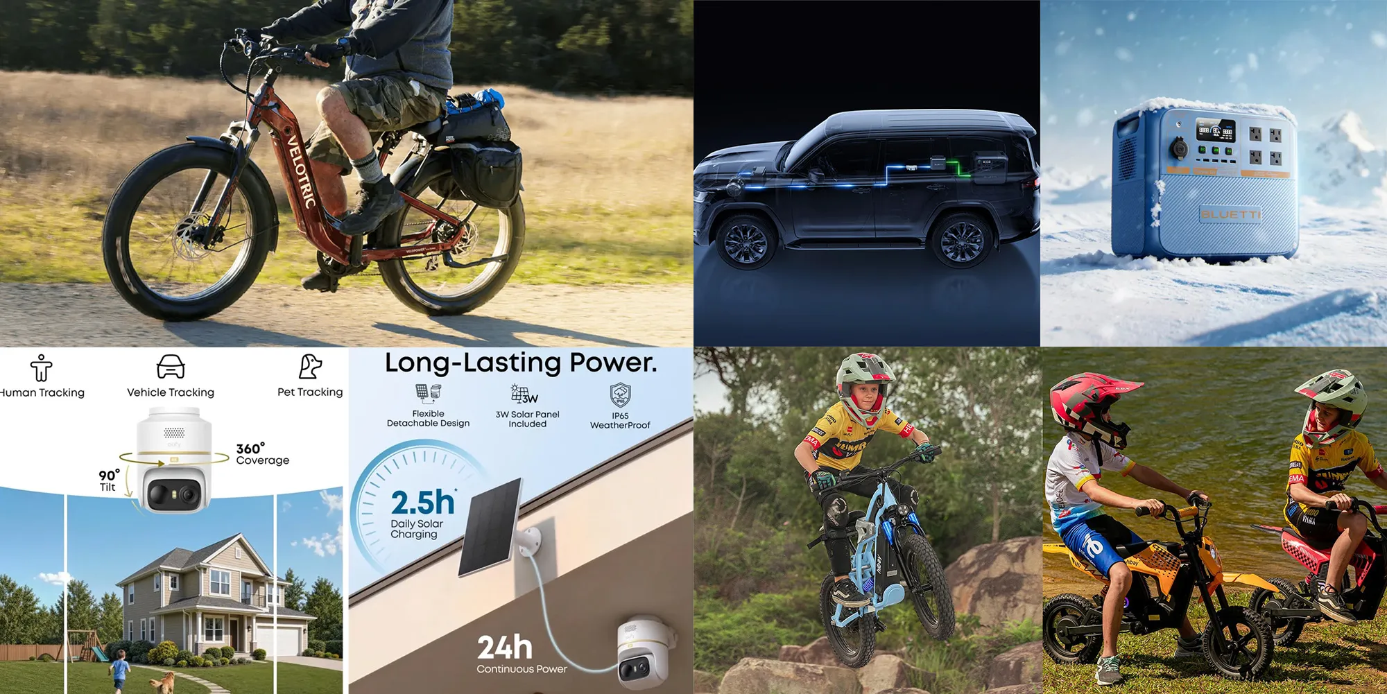 Velotric Nomad 2 e-bike + FREE $550 extra battery, Bluetti 900Wh alternator charger bundle, Hiboy kids electric dirt bikes, more