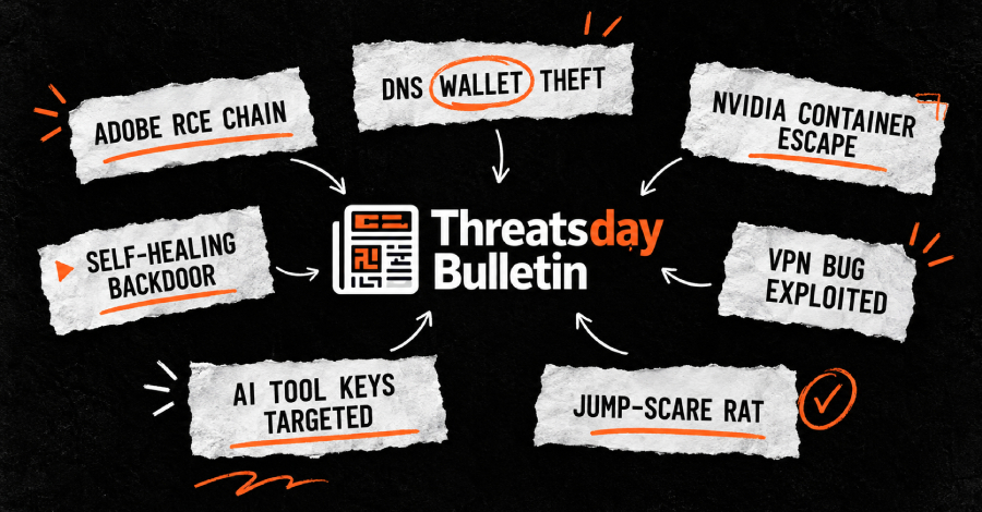 ThreatsDay: Adobe RCE, DNS Wallet Theft, NVIDIA Container Escape, Self-Healing Backdoor + 23 More