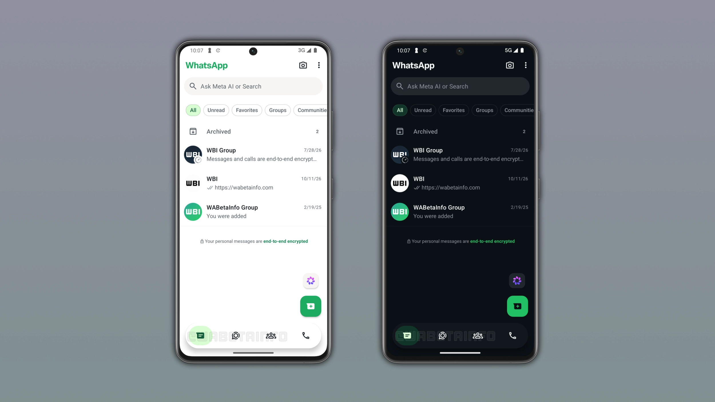 WhatsApp is refining the tab design in the bottom navigation bar
