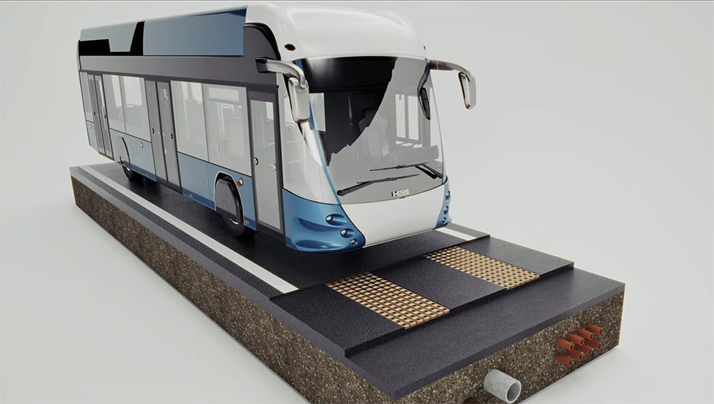Swiss startup develops a system that wirelessly charges electric buses through their tires