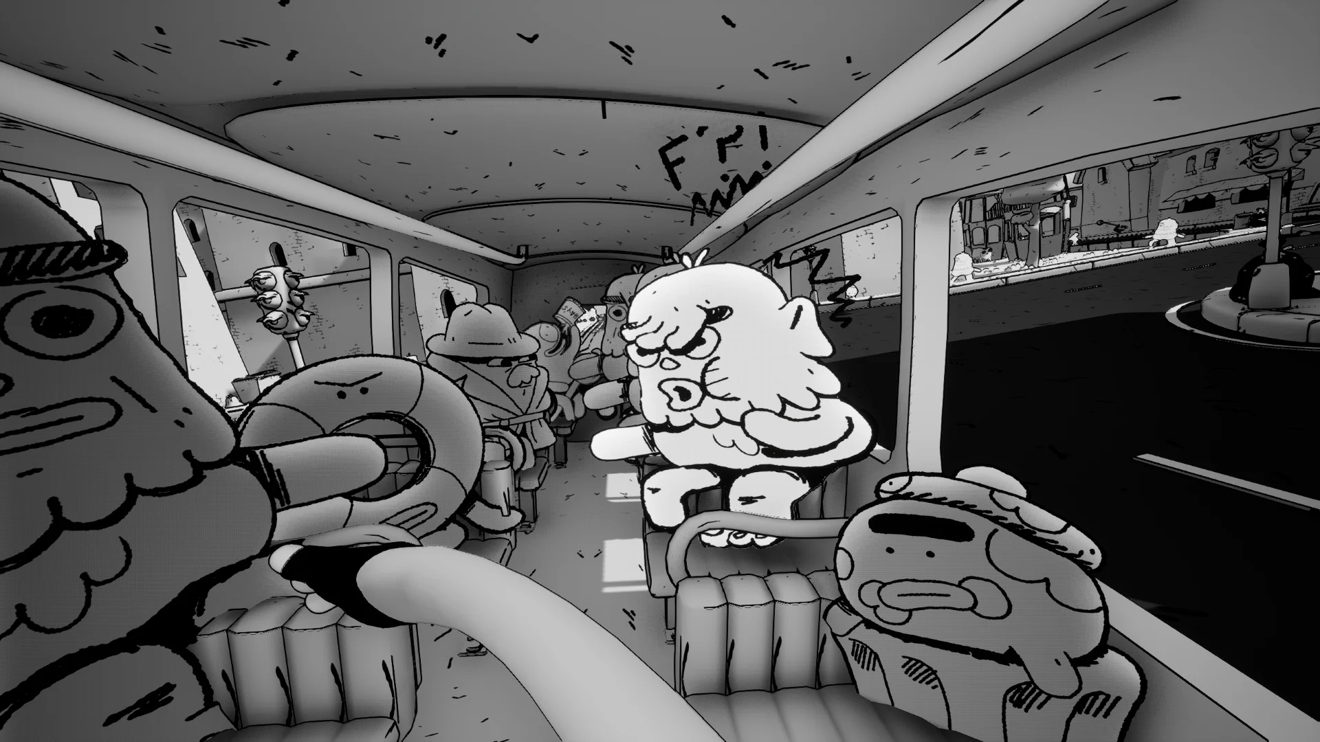 The pleasures of Double Fine's Thank You Bus Driver are not in the destination, nor the journey, but in slapping my disobedient passengers