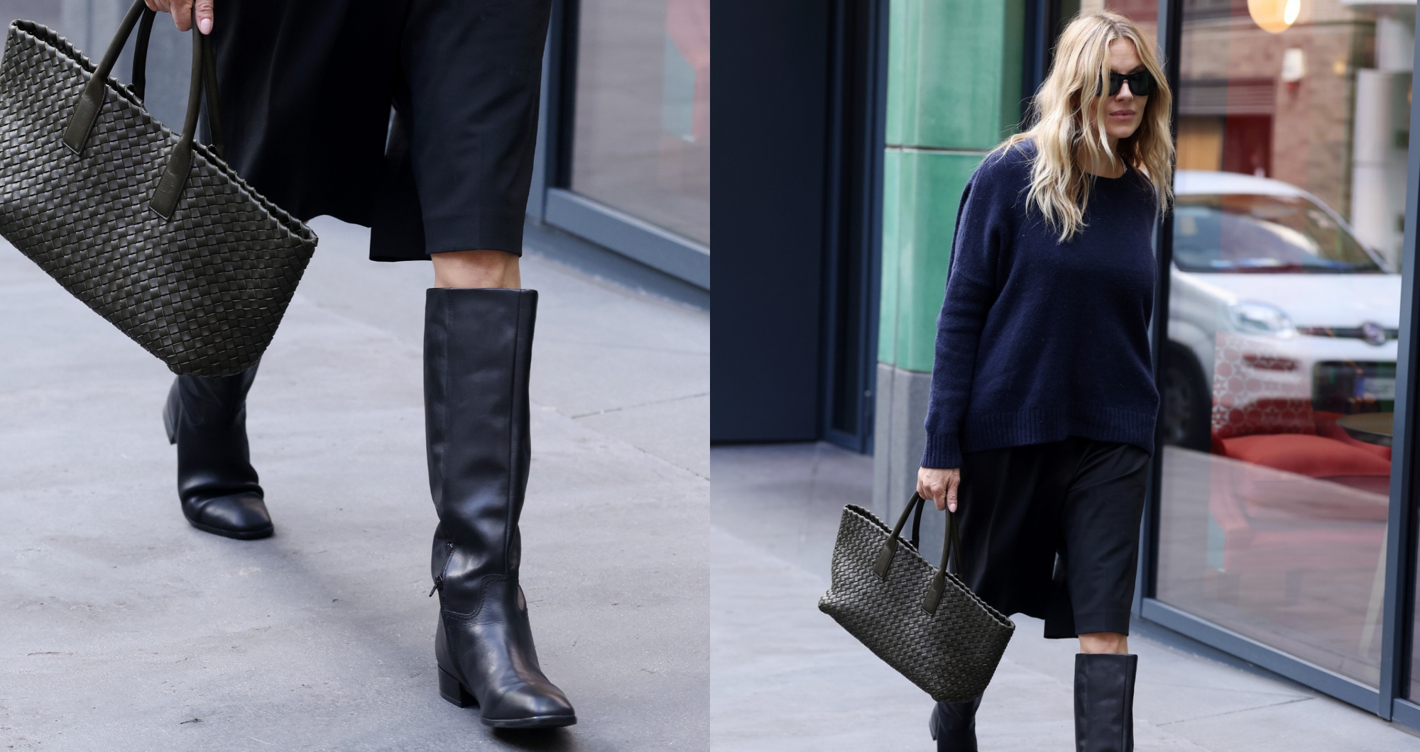 Sienna Miller Steps Out in Pair of Dune London Boots that Elevate her Cozy Fall Ensemble