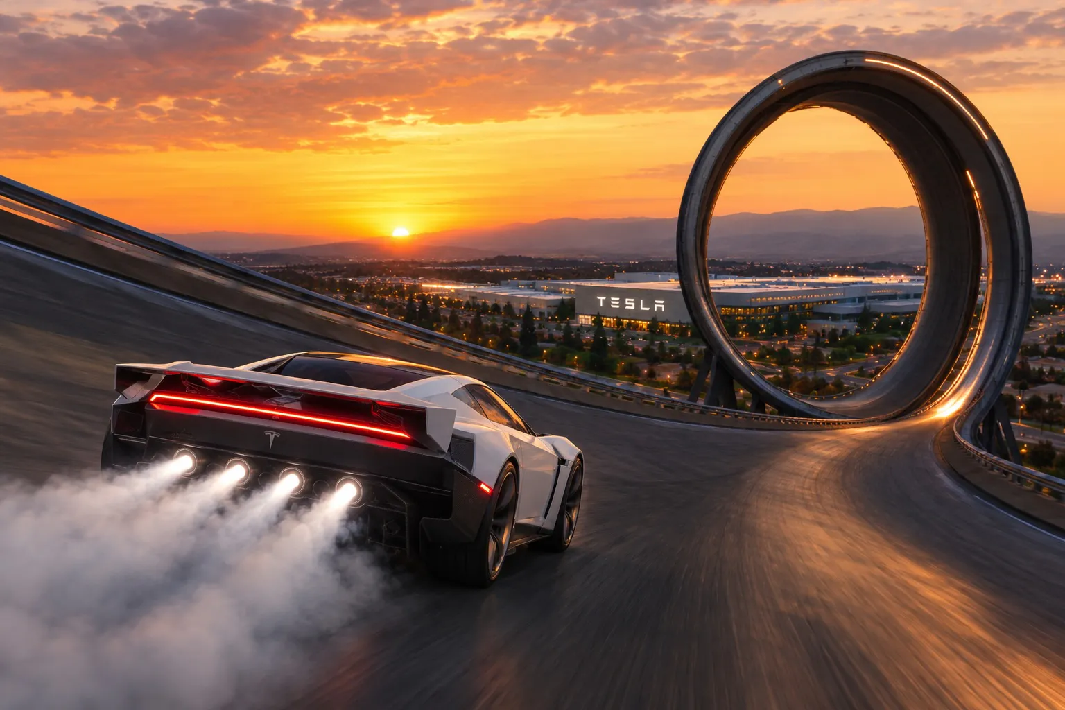Tesla Roadster owners to get “Flying Stunt Mode” and looping track access