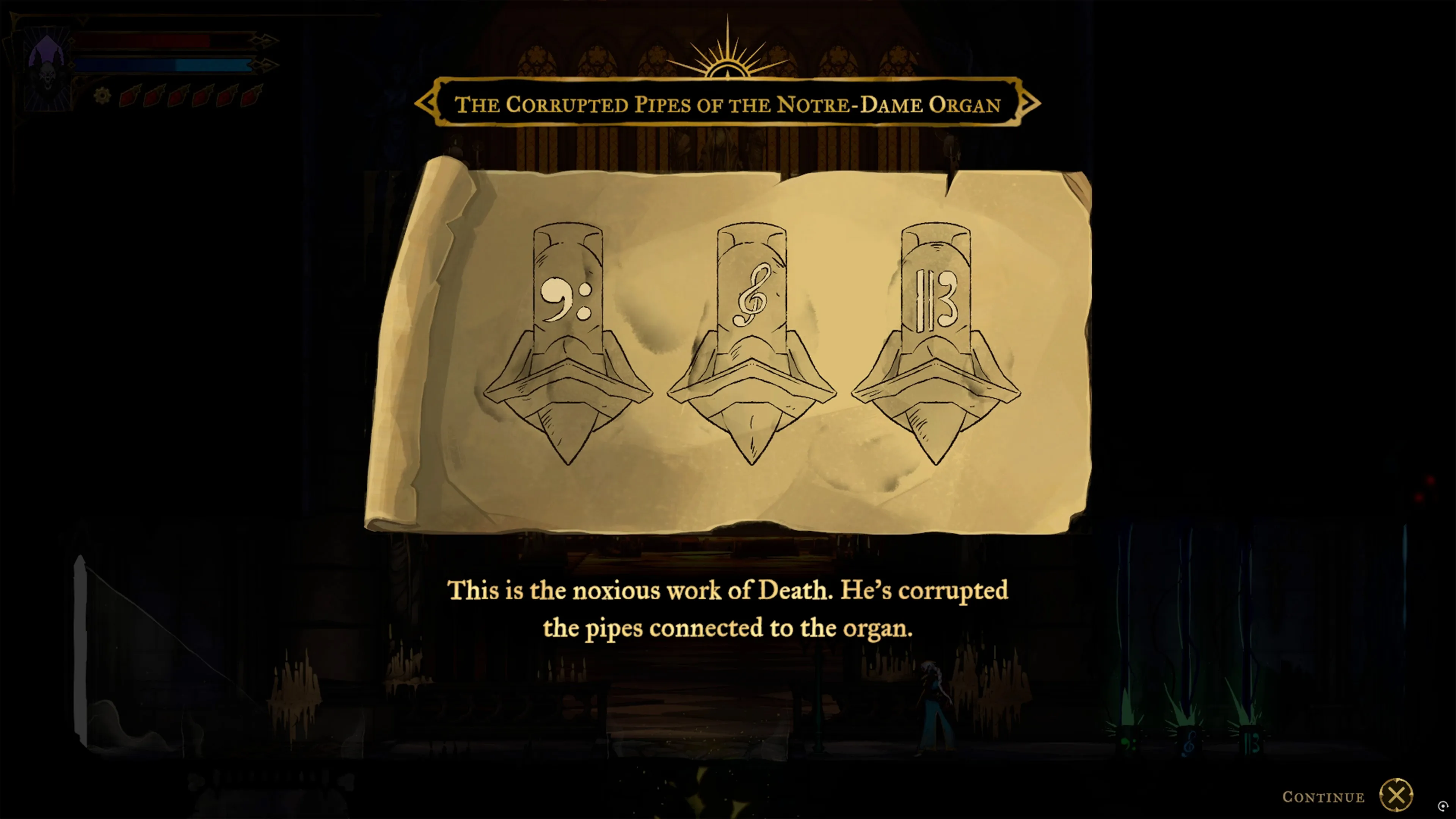 The Corrupted Pipes of the Notre-Dame Organ Solution In Castlevania Belmont's Curse