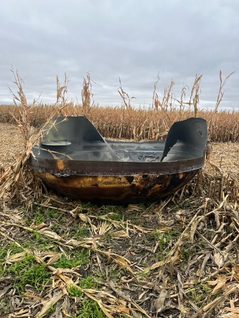 A Chinese rocket deorbited over Minnesota and left this in a farmer's cornfield